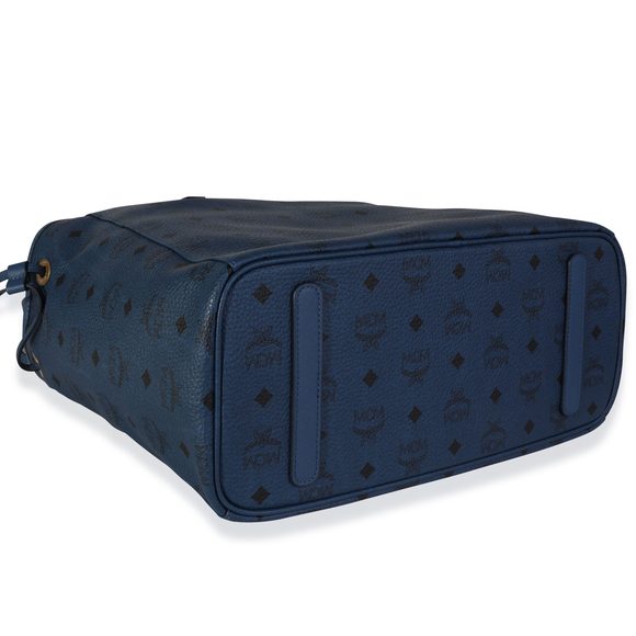 MCM Navy Visetos Large Reversible Tote - Picture 6 of 7